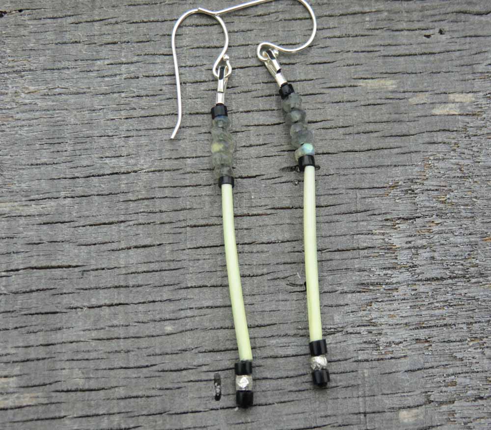 Labradorite and Porcupine Quill Earrings-6